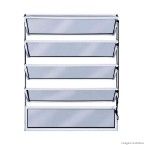 Janela basculante de alumínio linha F.Line 100x60cm branca Atlântica