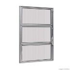 Janela basculante de alumínio Pop 60x40cm 1 seção brilhante Ebel