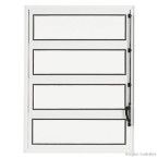 Janela basculante Elegance 60x40cm 1 seção com vidro boreal Ebel