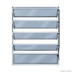 Janela basculante linha F.Line 100x100cm brilhante Atlântica