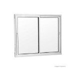 Janela de correr 2 folhas móveis Elegance 120x120cm sem grade branca Ebel