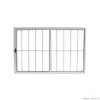 Janela de correr 2 folhas Prata 100x100cm com grade Ebel
