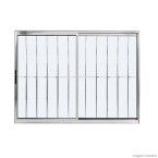 Janela de correr 2 folhas Prata 100x100cm com grade Ebel