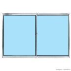 Janela de correr 2 folhas Prata 100x150cm sem grade Ebel