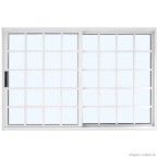 Janela de correr 2 folhas Quadriculada 100x120cm com vidro liso e Ebel
