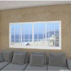 Janela de correr 4 folhas Alumifort 100x200x9,4cm com grade Sasazaki