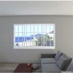 Janela de correr 4 folhas Alumifort 120x200x9,4cm com grade Sasazaki