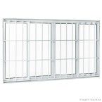 Janela de correr 4 folhas Aluminium 100x150x12cm com grade Sasazaki
