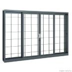 Janela de correr 4 folhas Belfort 120x150x14cm com grade Sasazaki