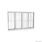 Janela de correr 4 folhas Facilità 100x120x12cm grade mosaico Lucasa