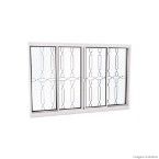 Janela de correr 4 folhas Facilità 100x150x12cm grade mosaico Lucasa