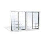 Janela de correr 4 folhas Facilità 100x150x12cm grade quadrada Lucasa