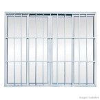 Janela de correr 4 folhas Mais 100x120cm com grade brilhante Atlântica