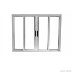 Janela de correr 4 folhas Ouro 100x200cm sem grade e sem bandeira Ebel