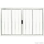 Janela de correr 4 folhas Prata 100x200cm com grade Ebel
