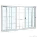 Janela de correr 4 folhas Pratika 120x150x12cm com grade Sasazaki