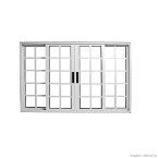 Janela de correr 4 folhas Quadriculada 100x150cm com vidro liso e Ebel