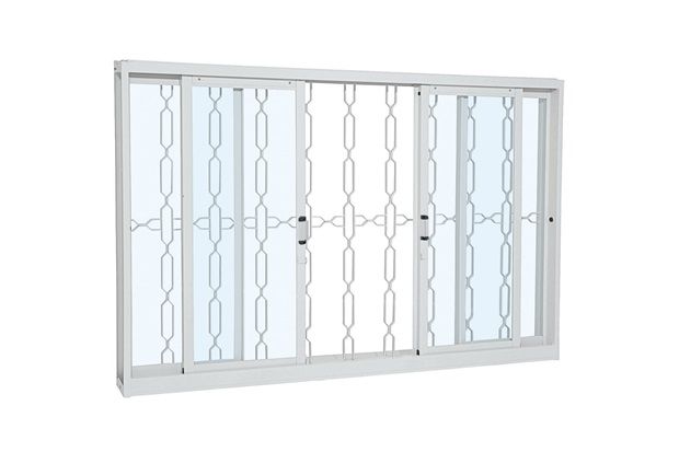 Janela de Correr Central com Grade Prátika 120x200cm Branca