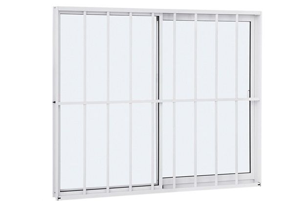 Janela de Correr com Grade Classic 2 Folhas 1,00x1,20 Cm Branca 78116013