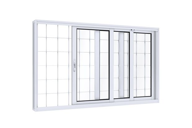 Janela de Correr com Grade Quadrada Facilità 100x150cm Branca