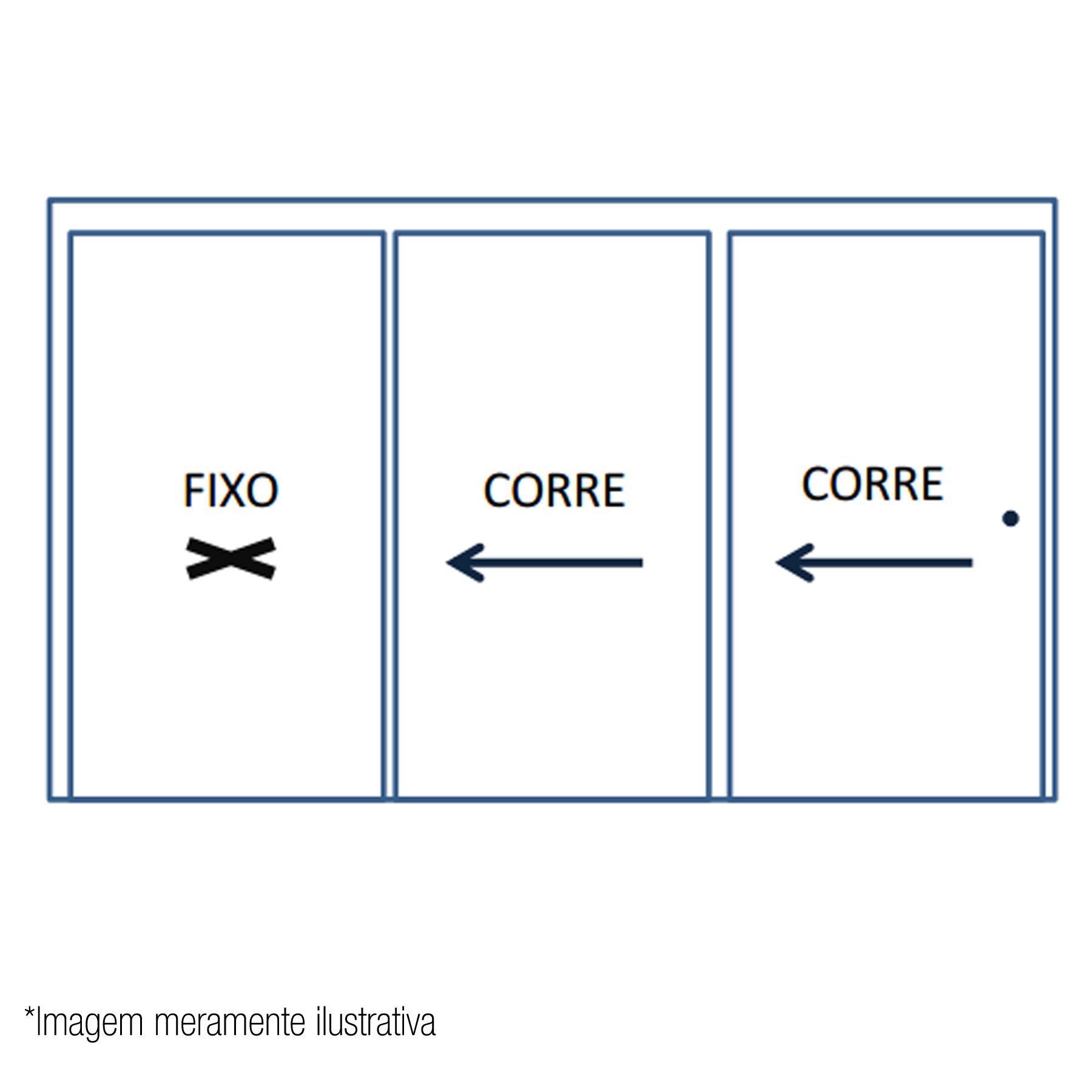 Janela de Correr Lisa Vidro Temperado Ambos os Lados Incolor 8mm C