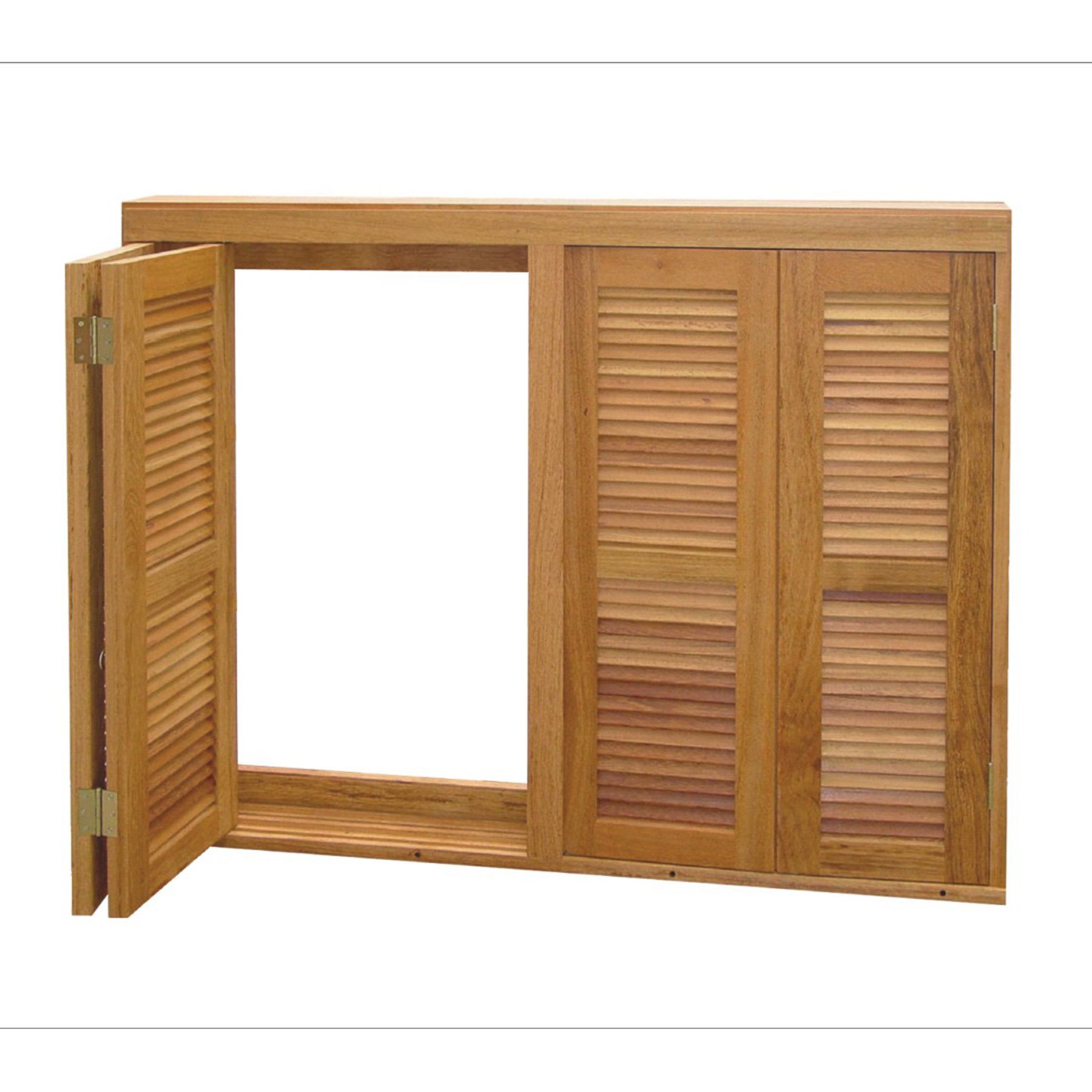 Janela de Correr Veneziana de Madeira Angelim JV110A04 1,20x1,40m Madecen