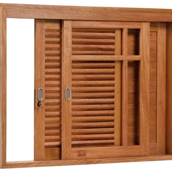 Janela de Correr Veneziana Madeira Arana 1,10x1,60m Metha