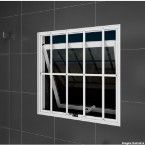 Janela maxim-ar 1 folha Alumifort 60x60x7cm branca Sasazaki