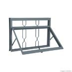Janela maxim-ar 1 folha Belfort 60x60x05cm grade elo cinza Sasazaki