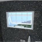 Janela maxim-ar 1 folha Pratika 60x100x8cm com grade elo Sasazaki