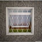 Janela maxim-ar 1 folha Pratika 60x60x8cm com grade elo Sasazaki