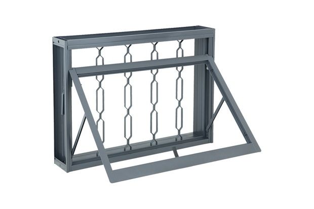 Janela Maxim-Ar com Grade Elo Silenfort 60,5x100,5cm Cinza