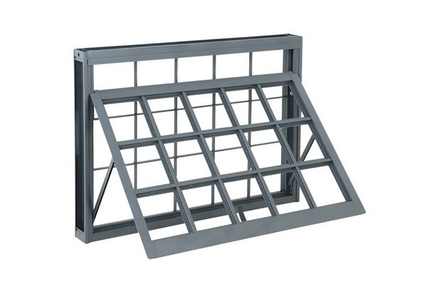 Janela Maxim-Ar com Grade Quadrada Silenfort 40,5x60,5cm Cinza