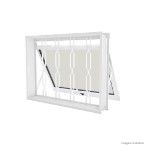 Janela maxim-ar Facilità 60x60x7cm com grade mosaico D branca Lucasa