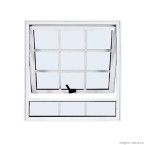 Janela maxim-ar Quadriculada P20 100x60x5,2cm direita branca Ebel