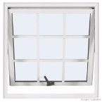 Janela maxim-ar Quadriculada P20 60x60x5,2cm direita branca Ebel