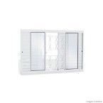 Janela veneziana de correr 6 folhas Facilità 100x120x12cm grade mosaico Lucasa