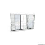 Janela veneziana de correr 6 folhas Facilità 100x120x12cm grade quadrada Lucasa