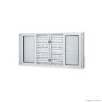 Janela veneziana de correr 6 folhas Facilità 100x150x15,5cm grade mosaico Lucasa