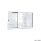 Janela veneziana de correr 6 folhas Facilità 100x200x12cm grade mosaico Lucasa