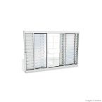 Janela veneziana de correr 6 folhas Facilità 100x200x12cm grade quadrada Lucasa