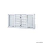 Janela veneziana de correr 6 folhas Facilità 100x200x15,5cm grade quadrada Lucasa