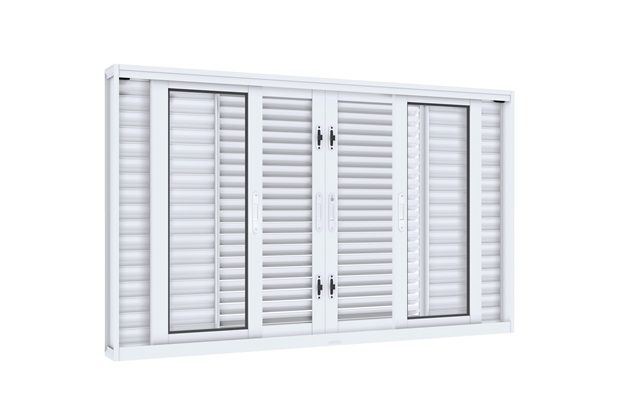 Janela Veneziana de Correr Central Flex Facilità 100x150 Branca