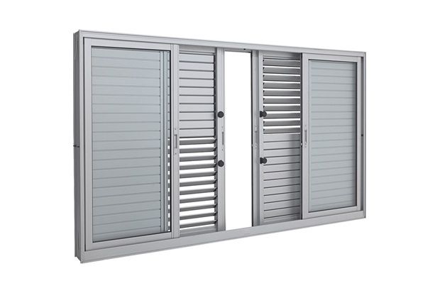 Janela Veneziana de Correr Esquerda sem Grade Multiflex Aluminium 100x200cm