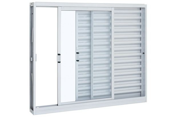 Janela Veneziana de Correr sem Grade Prátika 100x150cm Branca