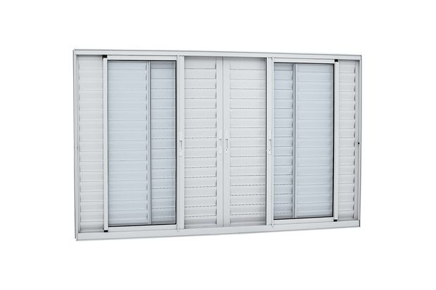 Janela Veneziana de Correr sem Grade Prátika 100x150cm Branca