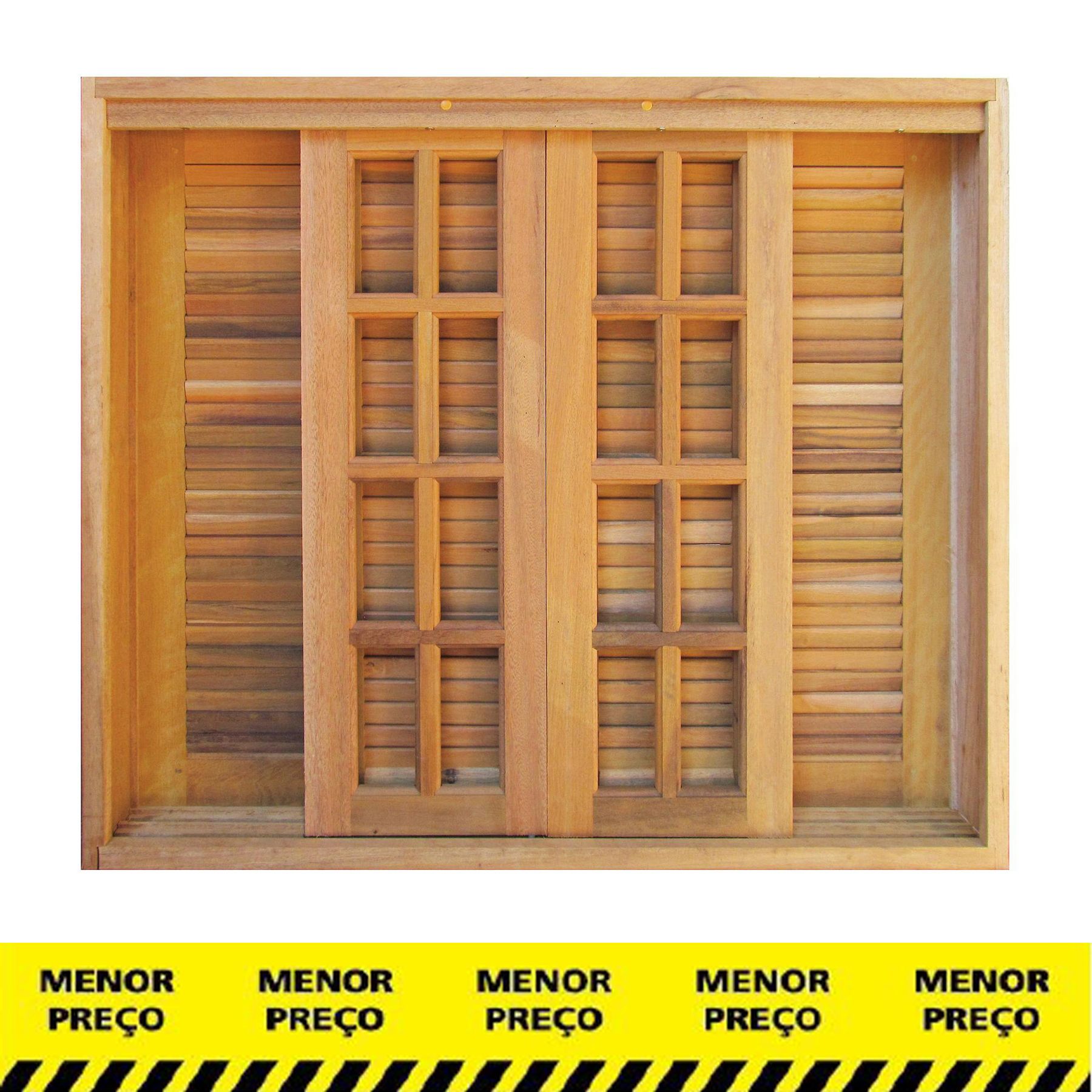 Janela Veneziana de Madeira 100x120m Settis