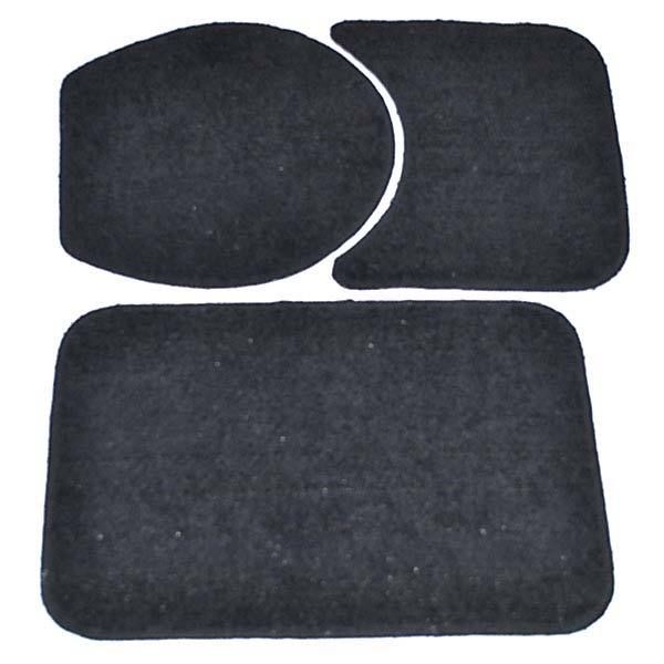 Jogo de Tapete de Banheiro Antiderrapante Tecido Retangular Preto 3 peças
