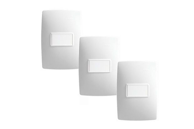 Kit com 3 Conjuntos de 01 Interruptor Simples 10a 250v Linha S30