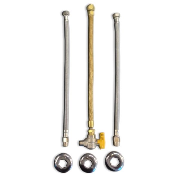 Kit de Ligação Corrugado para Aquecedor de Água a Gás 1/2x1/2 30cm Equation